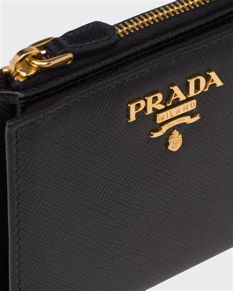 prada saffiano 皮革银包|長版 Saffiano 皮革銀包 黑色 .